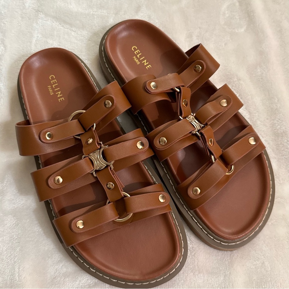 Celine Tippi Sandals, Calfskin leather